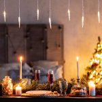 Гирлянда «Сосульки» 1,5х0,25 м, прозрачный ПВХ, 10 LED, теплый белый, IP20