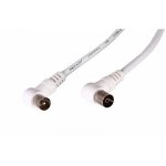 Шнур ТВ гнездо - ТВ штекер, угловой, длина 3 метра, белый  REXANT