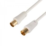 Шнур ТВ гнездо - ТВ штекер, длина  3 метра, белый  REXANT