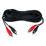 Шнур REXANT 2 RCA - 2 RCA, 10 м, черный (5 шт./уп.)