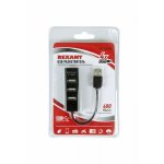 Разветвитель USB на 4 порта черный REXANT