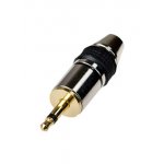 1-052G, штекер аудио 3.5мм моно металл на кабель d=до 5.0мм  "позолоченный"
