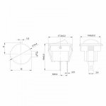 Выключатель клавишный круглый 250V 3А (2с) ON-OFF красный  Micro  (RWB-105, SC-214)  REXANT