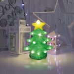 Акриловая светодиодная фигура «Елочка» 22 см, (2хАА), 20 светодиодов