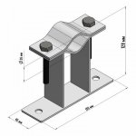 Кронштейн для мачт плоский 100мм П-образный  REXANT