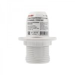 Патрон пластиковый термостойкий с кольцом Е14 белый, c этикеткой, REXANT