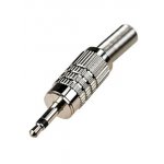 1-056, штекер аудио 3.5мм моно металл на кабель d до 6.5мм