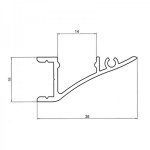 Профиль для стен накладной алюминиевый 3616-2, 2 метра REXANT -ПОД ЗАКАЗ-