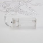 Гирлянда светодиодная «Сосульки» 1,5 м, прозрачный ПВХ, 10 LED, теплый белый,  питание 2 х АА