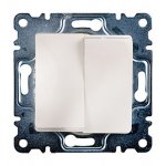 30010003 ВЫКЛЮЧАТЕЛЬ СКРЫТ.УСТ.2 КЛ. (КРЕМ.) Б/РАМКИ