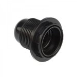 Патрон карболитовый с кольцом Е27 черный, c этикеткой, REXANT