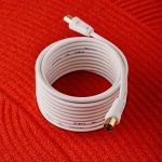 Шнур ТВ гнездо - ТВ штекер, длина  5 метров, белый  REXANT