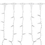 ДОЖДЬ (занавес) 2х1,5м, прозрачный ПВХ, 360 LED РОЗОВЫЕ