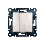 30010091 ВЫКЛЮЧАТЕЛЬ СКРЫТ.УСТ.3 КЛ. (КРЕМ.) Б/РАМКИ