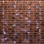 ДОЖДЬ (занавес) 2х6м, прозрачный ПВХ, эффект водопада, 360 LED БЕЛЫЕ, 5 нитей/72 диода