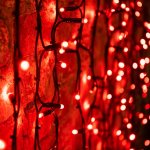 ДОЖДЬ (занавес) 2х1,5м, черный КАУЧУК IP67, 360 LED КРАСНЫЙ к разветвителям не подходит