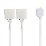 Коннектор соединительный (2 разьема) для RGB светодиодных лент с влагозащитой шириной 10 мм и контроллеров. Длина 30 см