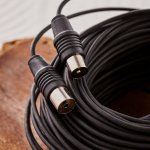 ВЧ кабель, ТВ гнездо - ТВ штекер, длина  7 метров, чeрный (тонкий кабель)  REXANT