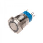 Кнопка  антивандальная Ø19 250В Фикс (5с) ON-OFF/OFF-ON подсв/синяя  REXANT