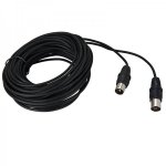 ВЧ кабель, ТВ гнездо - ТВ штекер, длина  3 метра, чeрный (тонкий кабель)  REXANT