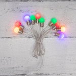 Гирлянда светодиодная «Мини-лампочки» 1,5 м, прозрачный ПВХ, 10 LED, мультиколор, питание 2 х АА