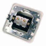 ВЫВОДИМ Rexant Рoзетка телефонная внутренняя, 2 порта RJ-14(6P-4C), категория 3, белая, (10 шт/уп)