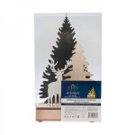 Деревянная фигурка с подсветкой  "Елочка с оленем" 12*6*21,5 см с М2 - 10%