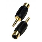 2-201G, переходник 3.5мм штекер стерео - RCA гнездо пластик "позолоченный"