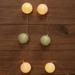 Тайские фонарики «Перламутр» 3,5 м, прозрачный ПВХ, 20 LED, теплый белый, питание 2 х АА