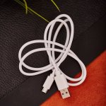 USB кабель microUSB длинный штекер 1М белый REXANT