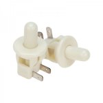 Выключатель-кнопка 250V 2.5А (2с) ON-(OFF)  Б/Фикс  белый  (PBS-19С) (мебельная)  REXANT