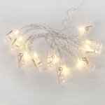 Гирлянда светодиодная «Прищепки» 1,5 м, прозрачный ПВХ, 10 LED, теплый белый, питание 2 х АА