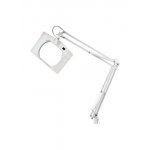 31-0111, Лупа на штат., квадр., наст.,5Х, с подс. на струбцине, белая