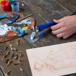 Выжигатель REXANT (набор паяльник-выжигатель), 21 насадка, подставка, 230 В/30 Вт (ZD-972A)