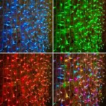 ДОЖДЬ (занавес) 2х1,5м, прозрачный ПВХ, 300 LED RGB, для подключения нужен контроллер 245-907