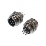 1-566-6, Разъем MIC-12 6 контактов штекер металл на корпус