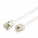 Телефонный шнур, удлинитель RJ-11(6P-4C), длина 10 метров, белый  REXANT