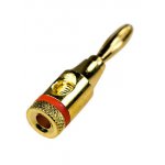 1-633G, штекер банан металл на кабель d до 10мм красный