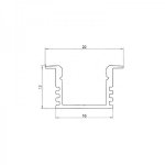 Профиль врезной алюминиевый 2212-2 REXANT, 2 метра