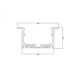 Профиль врезной алюминиевый 6332-2 REXANT, 2 метра