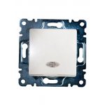 30010021 ВЫКЛЮЧАТЕЛЬ СКРЫТ.УСТ.1 КЛ. С ПОДСТВЕТКОЙ (КРЕМ.) Б/РАМКИ