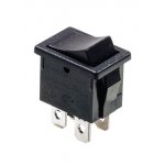 R19-20BBOT-G, переключатель клавишный ON-OFF 250В 6А черный без маркировки (аналог SWR45)