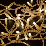 НИТЬ 10м, белый ПВХ, 100 LED ТЕПЛЫЙ БЕЛЫЙ, соединяется, 230В (нужен шнур питания 303-500/303-500-1)