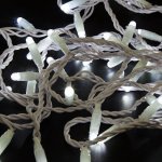 НИТЬ 10м (2 модуля x 5м), белый ПВХ, 100 LED Белые, соединяется, 24В (нужен трансформатор 531-100 или 104-127)