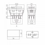 Выключатель (стеклоподъемника) клавишный 12V 20А (6с) (ON)-OFF-(ON)  черный  с подсветкой и проводом  (ASW-21D)  REXANT