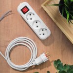 Колодка 3 гнезда с кнопкой без заземления Rexant На экспорт не продавать!!!