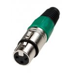 1-504 GR (XLR-MC-107), разъем XLR 3 контакта гнездо металл цанга на каб. зел.