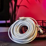 Шнур ТВ гнездо - ТВ штекер, длина 15 метров, белый  REXANT