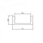 Профиль накладной алюминиевый 1607-2 REXANT, 2 метра