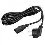 Шнур сетевой, Евро вилка угловая - евро-разъём С13, кабель 3x0,75 мм², длина 3 метра (PVC пакет)   REXANT